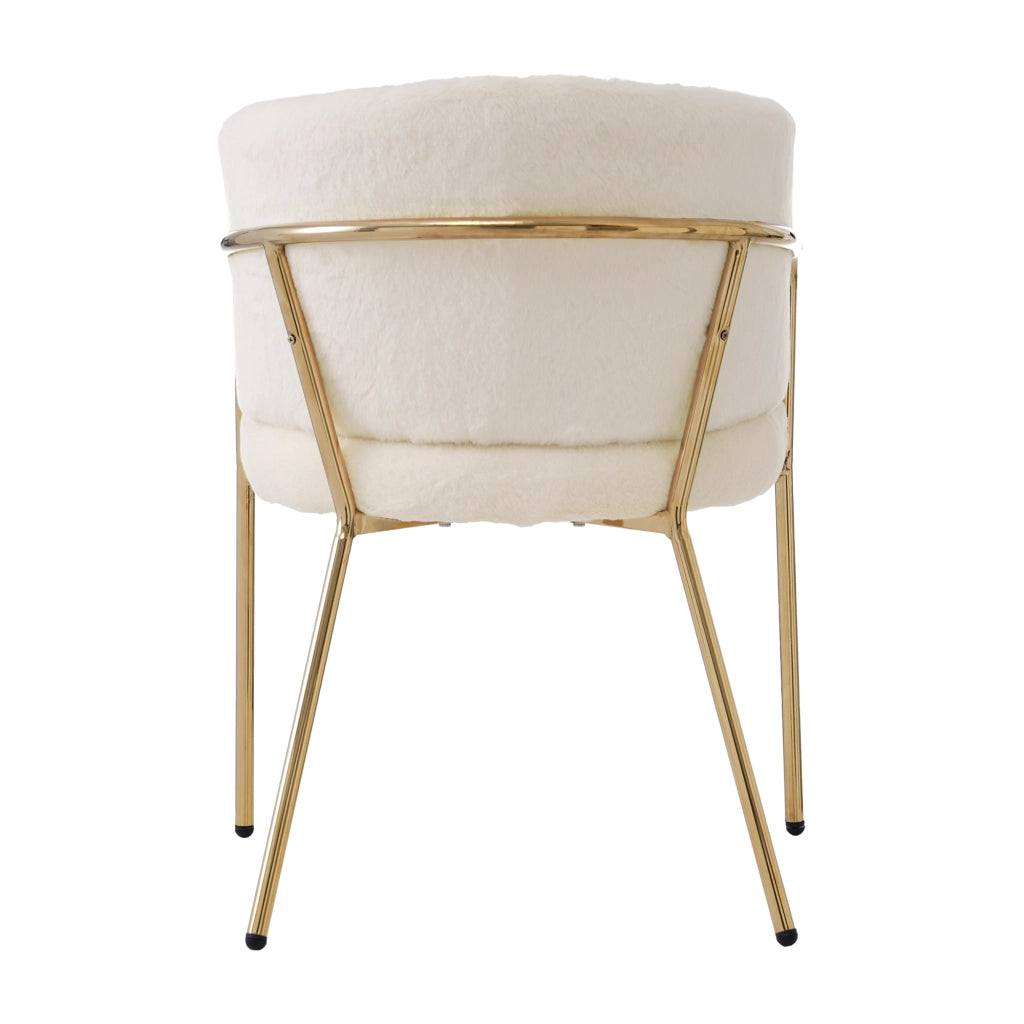 Sedia da Pranzo con Gambe in Metallo ¨C Xylo ¨C Beige, Imbottita, Similpelle