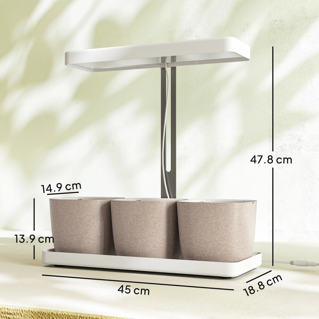 Lampada da Coltivazione LED con Timer ¨C Minimal ¨C Bianco 45x18.8x47.8 cm