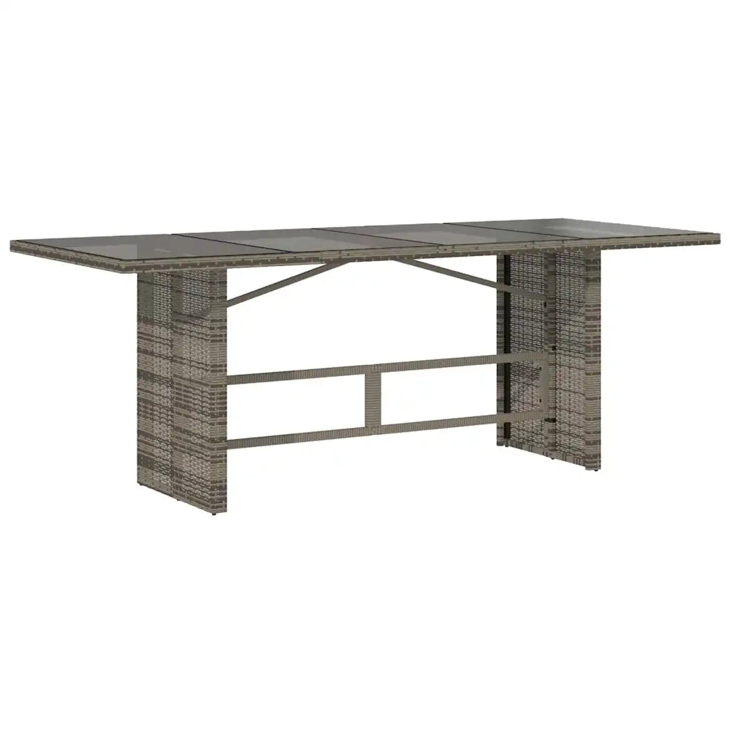 Set da Pranzo per Giardino 7 pcs Grigio polyrattan