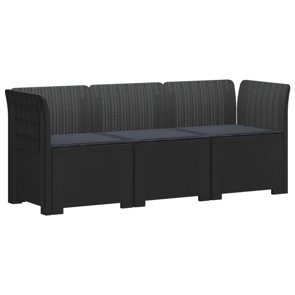Divano da esterno-Divano da Giardino 3 posti con cuscini in look rattan PP 955894