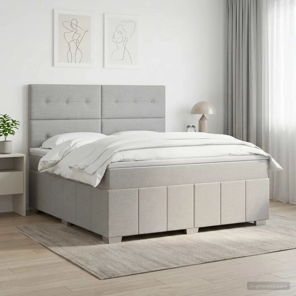 Letto box spring con materasso Grigio Chiaro 140 x 200 cm 3454155