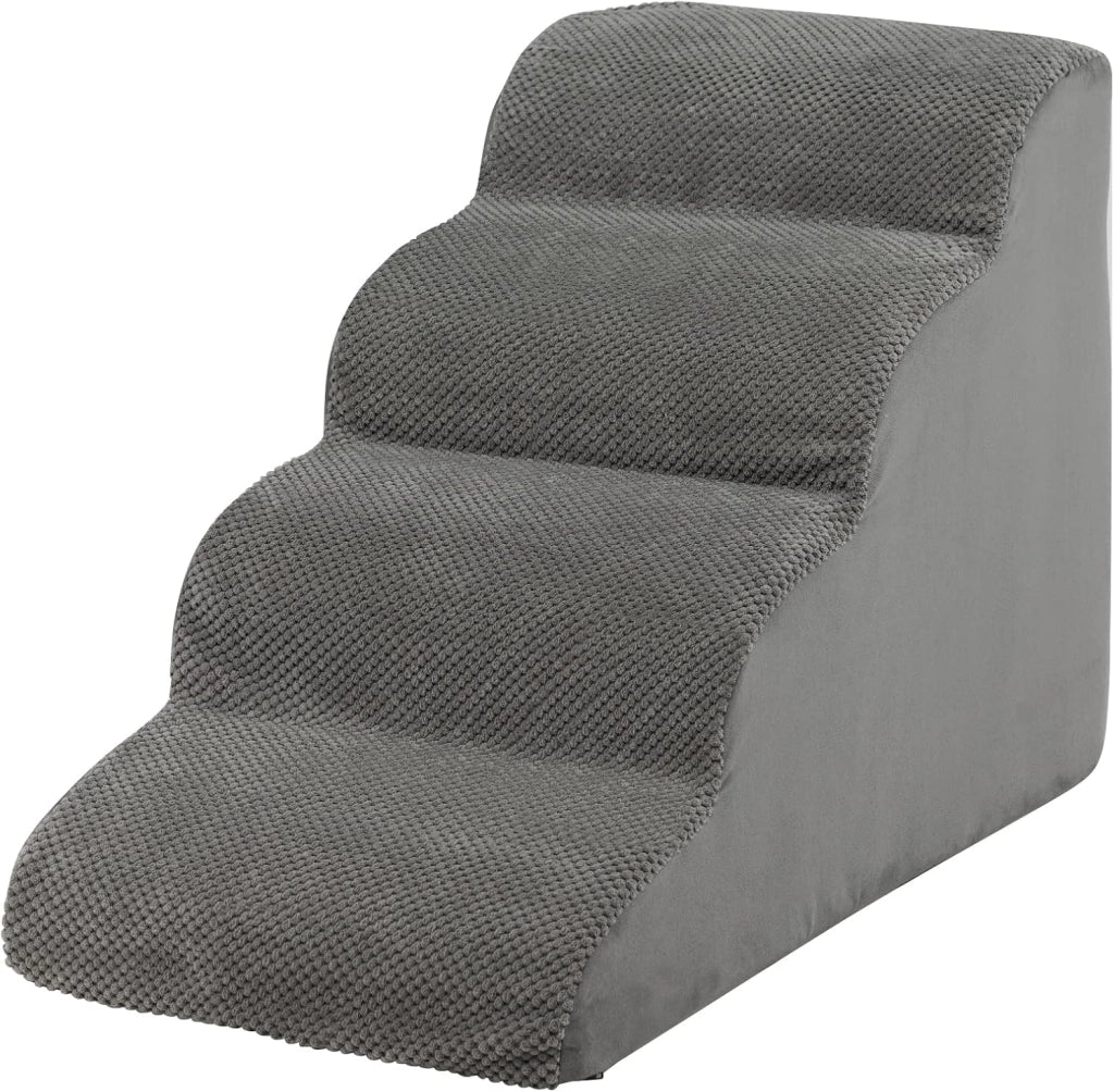 Rampa per Cani con 4 Scalini in Schiuma
Scala per Animali con Copertura Lavabile con Cerniera, Ideale per Animali Piccoli, Anziani e Feriti, 41x72x51cm, Portata 30kg