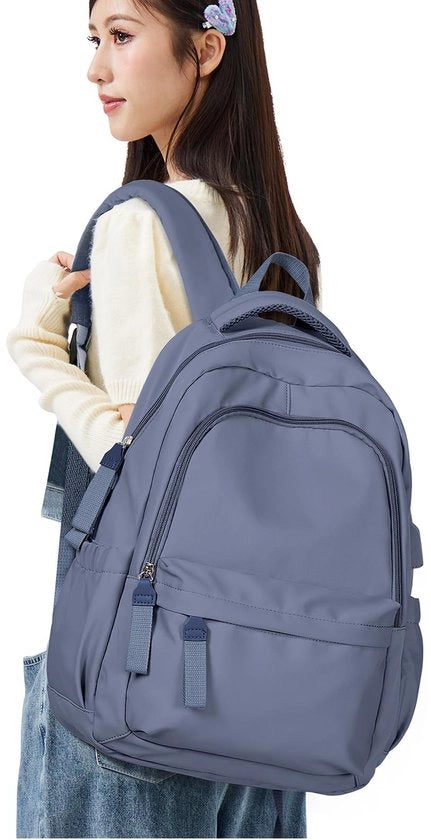 Borsa da Spalla per Ragazze Teenager Borsa da Scuola per Donne 14 Pollici Borsa da Laptop Leggera Borsa da Scuola per Università Borsa da Campus in Nylon Impermeabile Borsa da Viaggio per Ufficio Borsa da Giorno Blu Viola