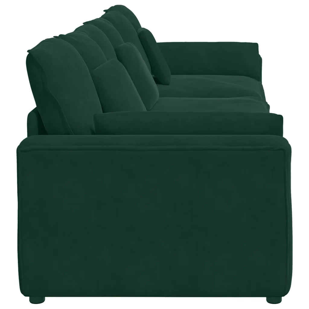 Divano Modulare con Cuscini Verde Scuro 3321101