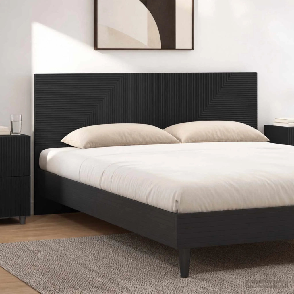 Testiera da Muro HAARLEM Nero Legno ingegnerizzato 896926