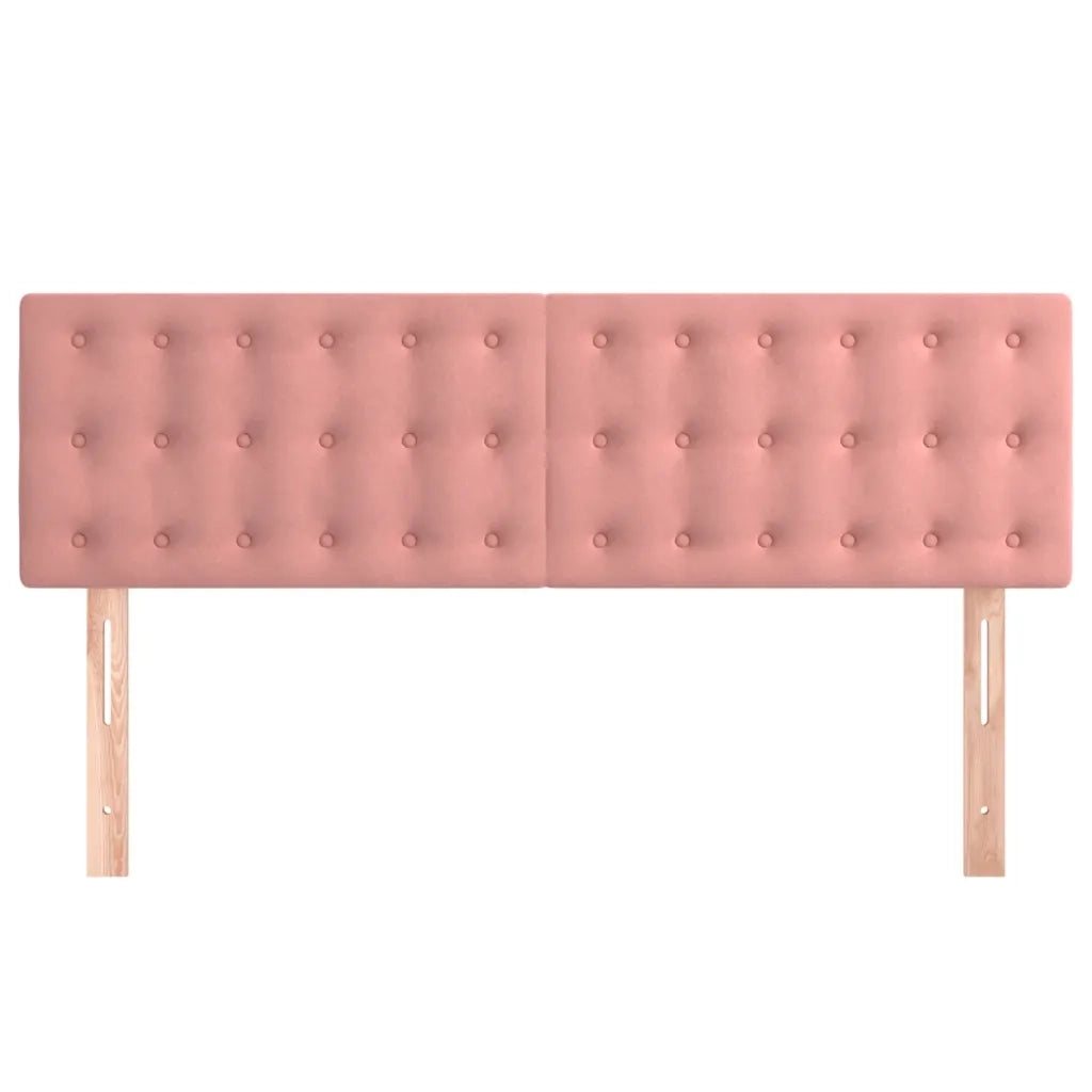 Testiera Rosa 144x5x78/88 cm in Velluto 346475