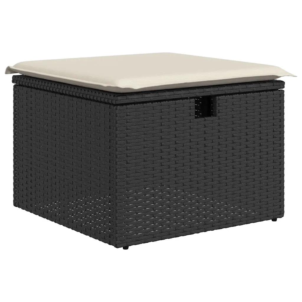 Set Divani da Giardino 9 pz con Cuscini Nero in Polyrattan 3325442