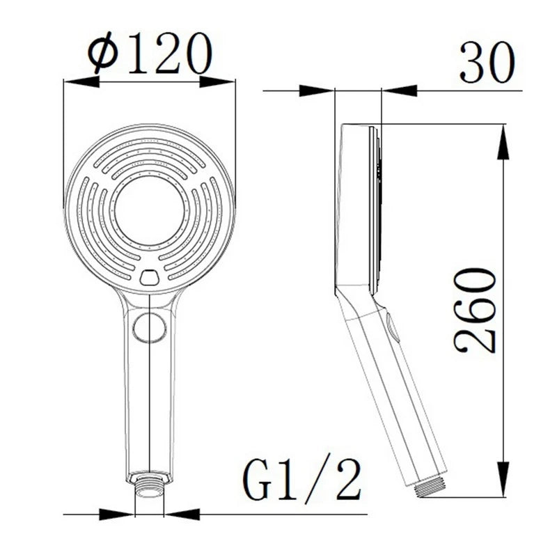 Doccia 3 getti con display digitale consumo e luci LED nera - serie Edera