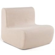 Poltrona sacco divano pigro da pavimento con morbido velluto e supporto ergonomico, Poltrona singola da lettura Beige