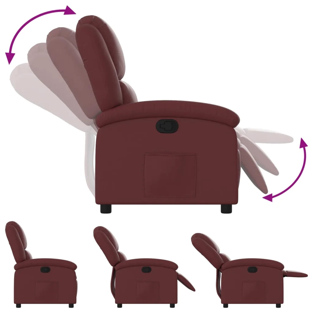 Poltrona | Sedia Relax Reclinabile Rosso Vino in Similpelle