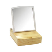 Specchio da tavolo legno con cassetto cm 15,3x5,3h16,8