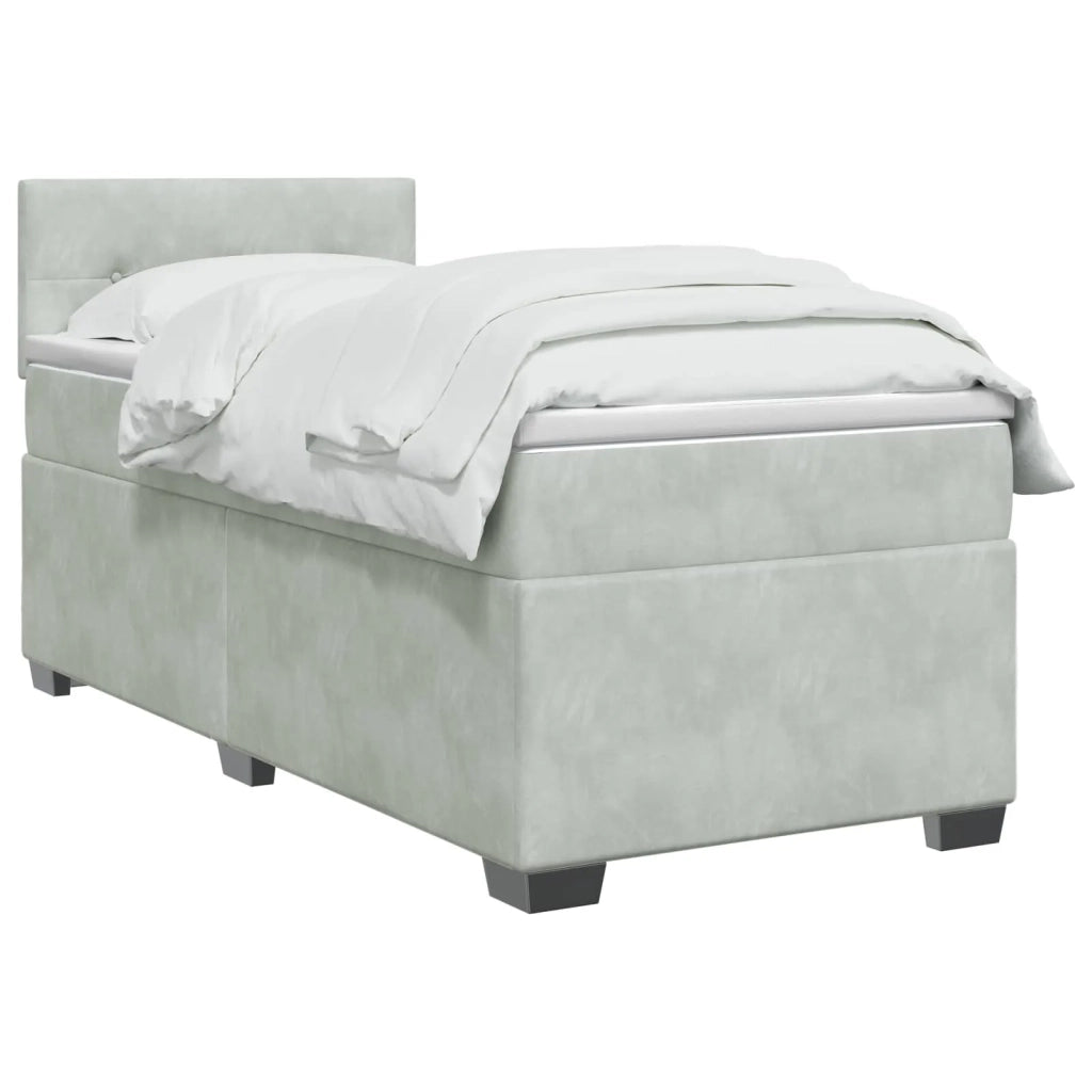 Letto box spring con materasso Grigio Chiaro 100 x 200 cm 3450656