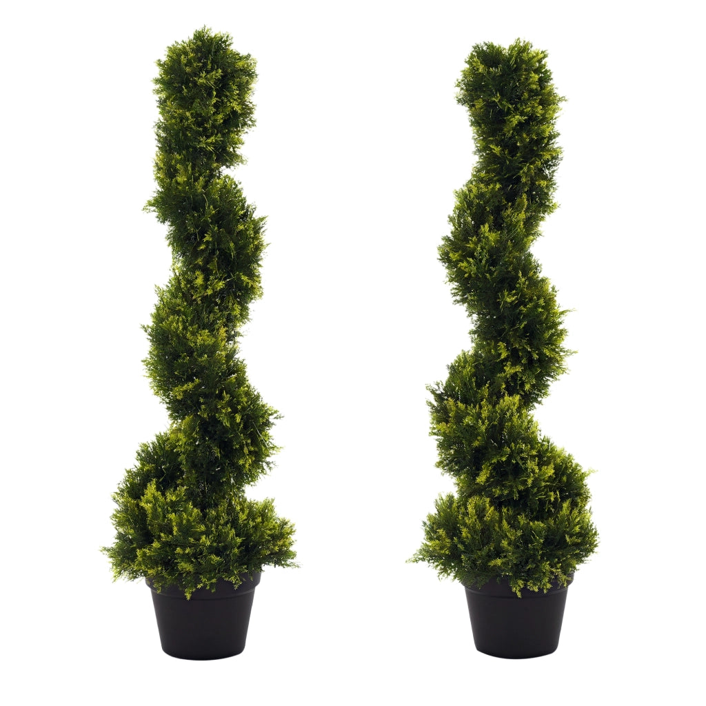 Pianta Spirale Artificiale con Vaso ¨C Xylo ¨C Cedro 90 cm Verde per Esterno e Interno