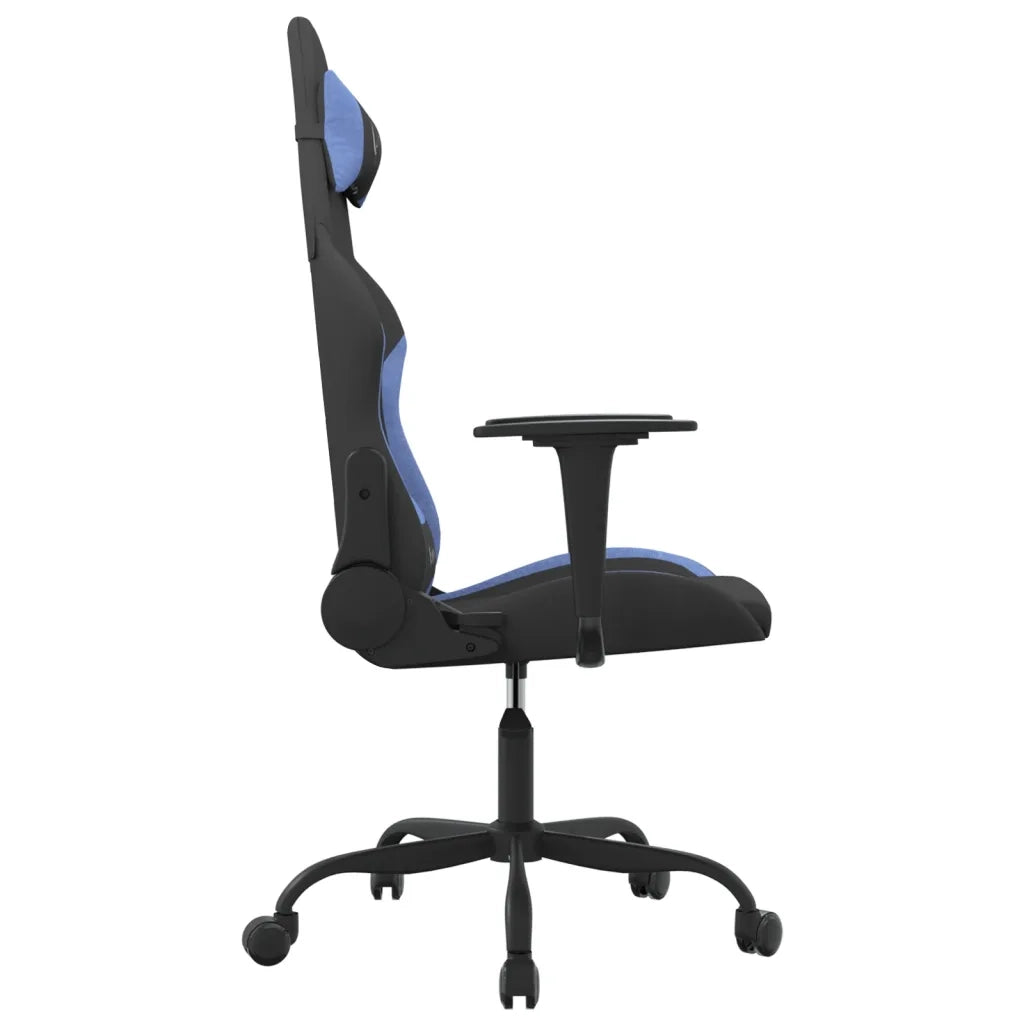 Sedia da Gaming Nero e Blu in Tessuto 345476