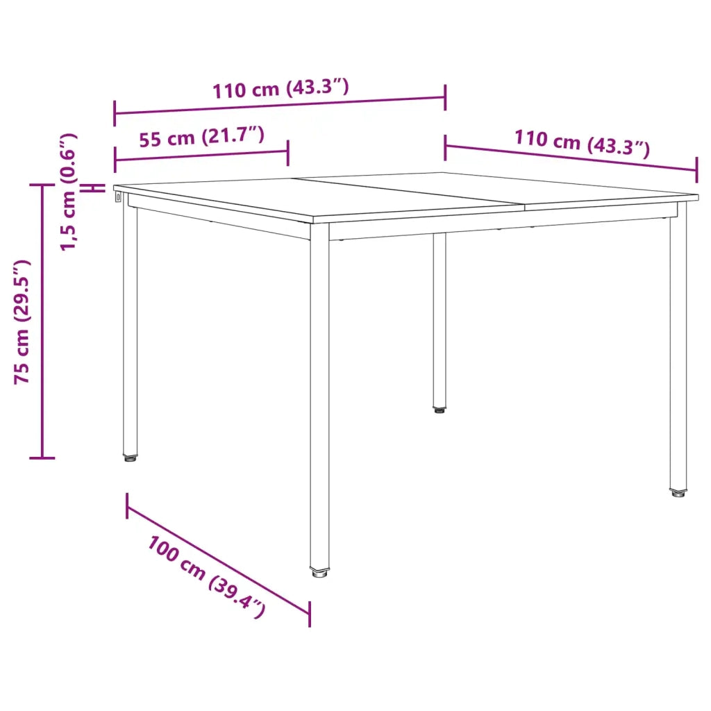 Tavoli da pranzo 110 x 110 x 75 cm Legno ingegnerizzato 892638