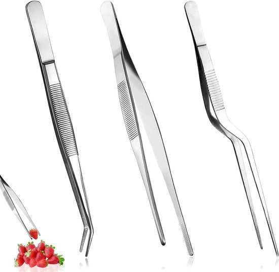 Pincetta per decorazione e cucina - 3 pezzi - 16 cm