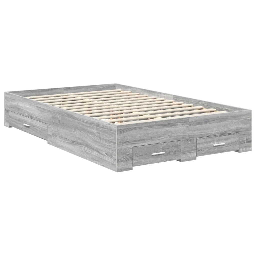 Struttura del letto con testiera Grigio Sonoma 135 x 190 cm 3411319