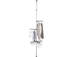 Pannelli di stoccaggio telescopici - Appoggio per abiti portatile - 2 pezzi - Grigio