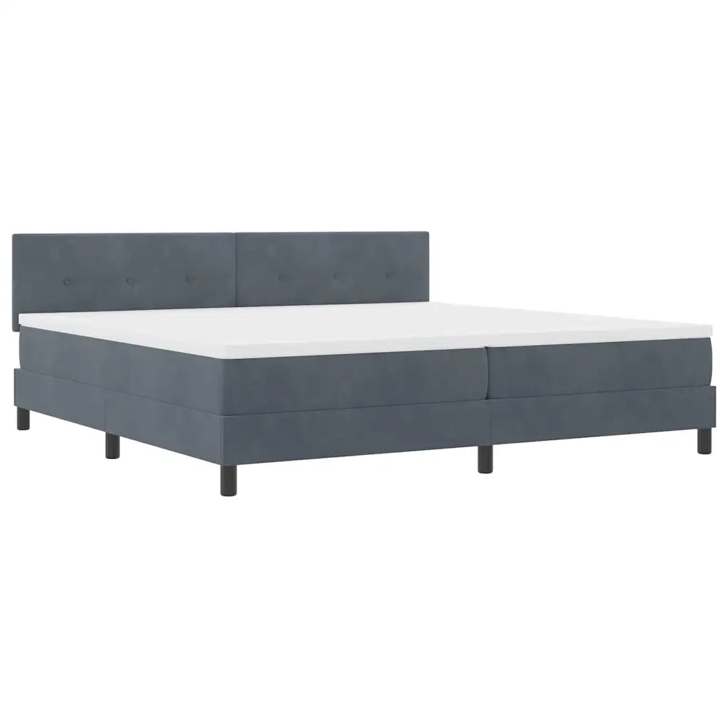Letto a molle con materasso Grigio scuro 200 x 200 cm Velluto 3339195