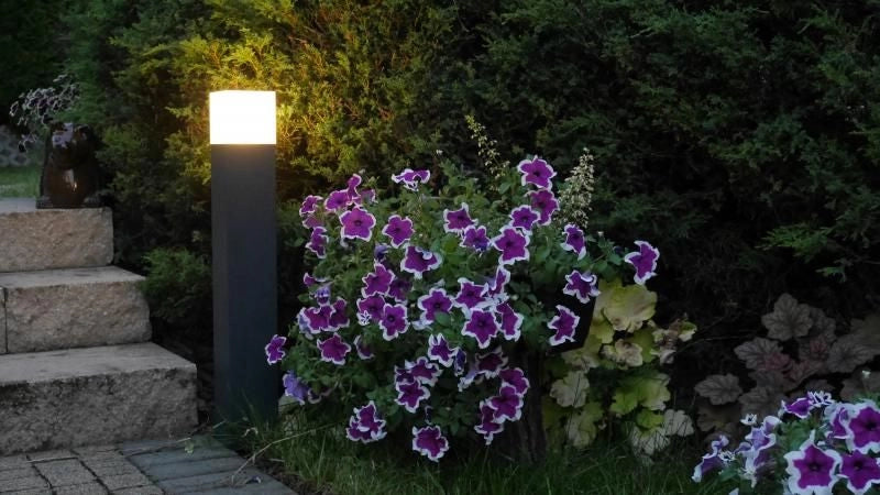 Paletto luce esterno 40 cm E27 argento IP44 SU-MA Cube
