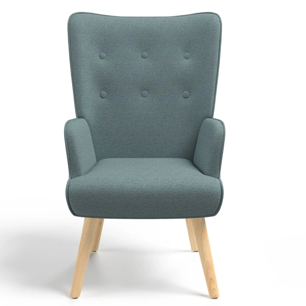 IDMarket - Sillón escandinavo IVAR en tejido verde eucalipto