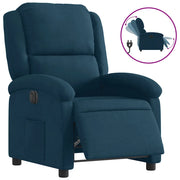Poltrona | Sedia Relax Reclinabile Elettrica Blu in Velluto