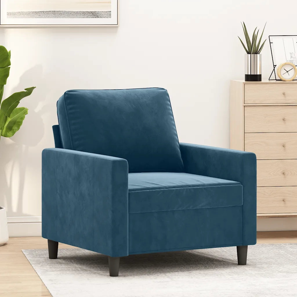 Poltrona | Sedia Relax Blu 60 cm Velluto
