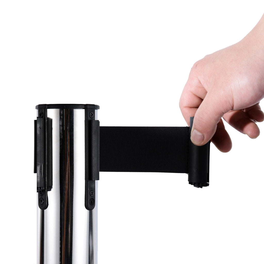 2 Colonnine Tendinastro di 2m in Acciaio Inox e Nylon Ø32x90 cm