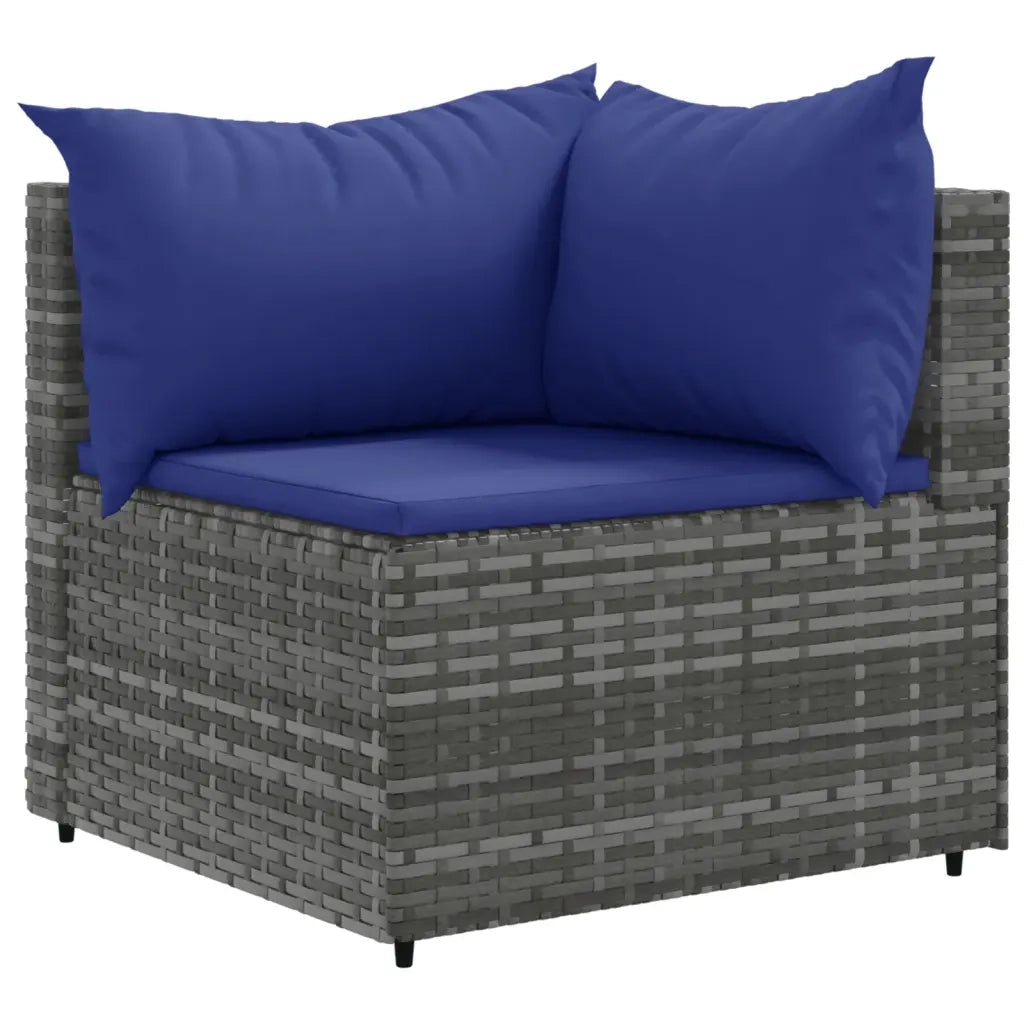 Set Divani da Giardino 11 pz con Cuscini in Polyrattan Grigio 3308295
