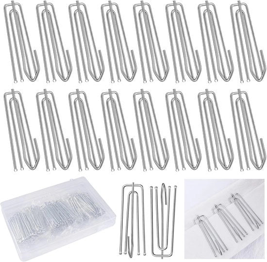 Hanger per tenda in acciaio inossidabile - 45 pezzi - Hanger per tenda - Hanger per doccia - Hanger a 4 denti