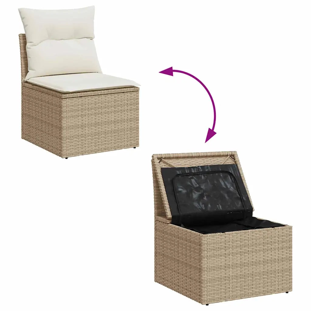 Set di divani con cuscino 5 pcs Beige e Crema polyrattan 3355260