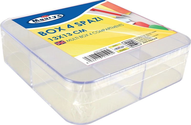 MAURY'S BOX 4 SPAZI CON COPERCHIO 13X13CM