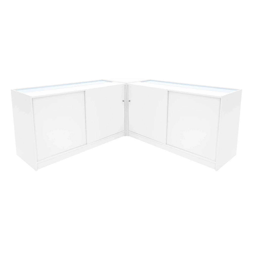Set Banconi Bianco Triton LED K1500 B1500 CM60 con Serratura e Ripiani