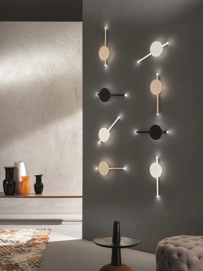 APPLIQUE JAMES A LED NERO 3000k 560w 16w DIMMERABILE D.15CM H. 40CM