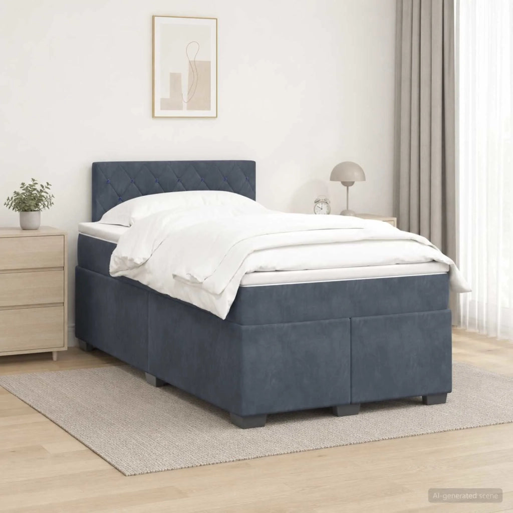 Letto box spring con materasso Grigio Scuro 120 x 190 cm 3450669