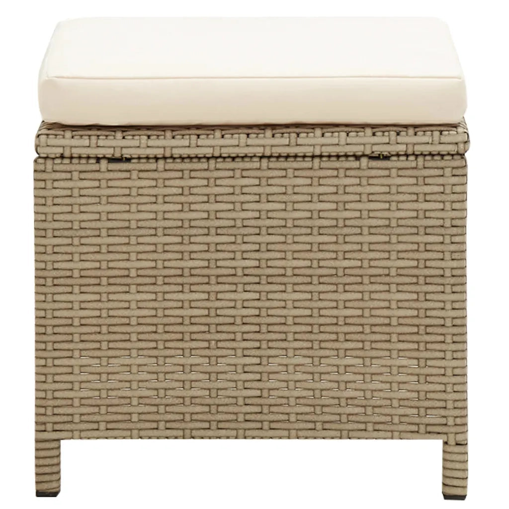Sgabelli da Giardino 2 pz con Cuscini in Polyrattan Beige 46418
