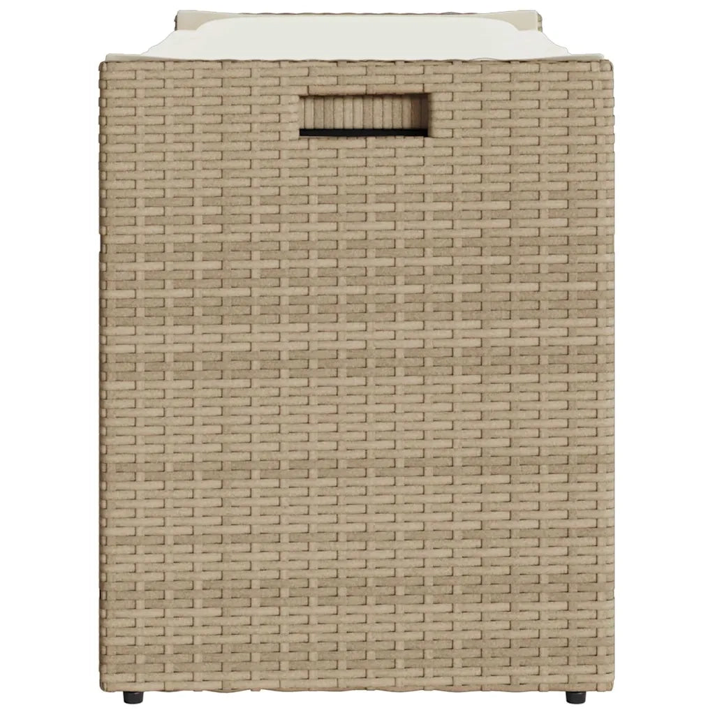 Cassapanca da Esterno con Cuscino Beige 100 cm in Polyrattan 4104064