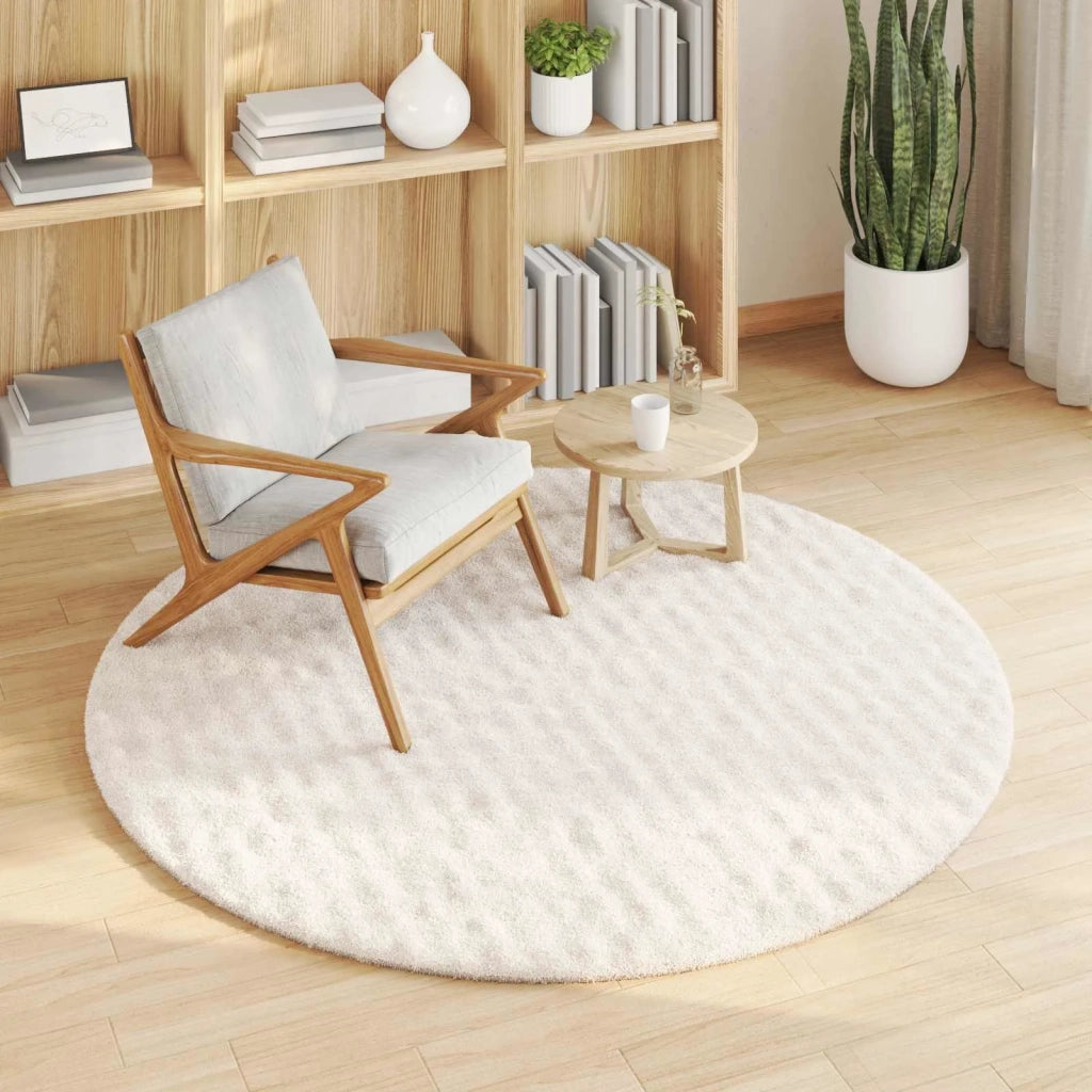 Tappeti per area Rotondo SIROLO Crema Ø 200 CM Poliestere 42022738