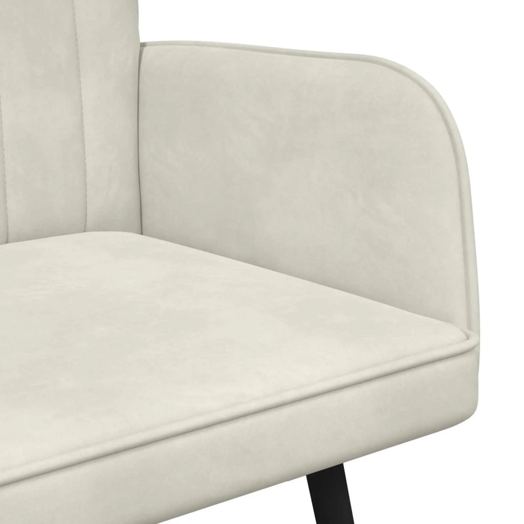 Sofa a Due Posti Crema 115 x 61 x 87 cm Velluto 42028967