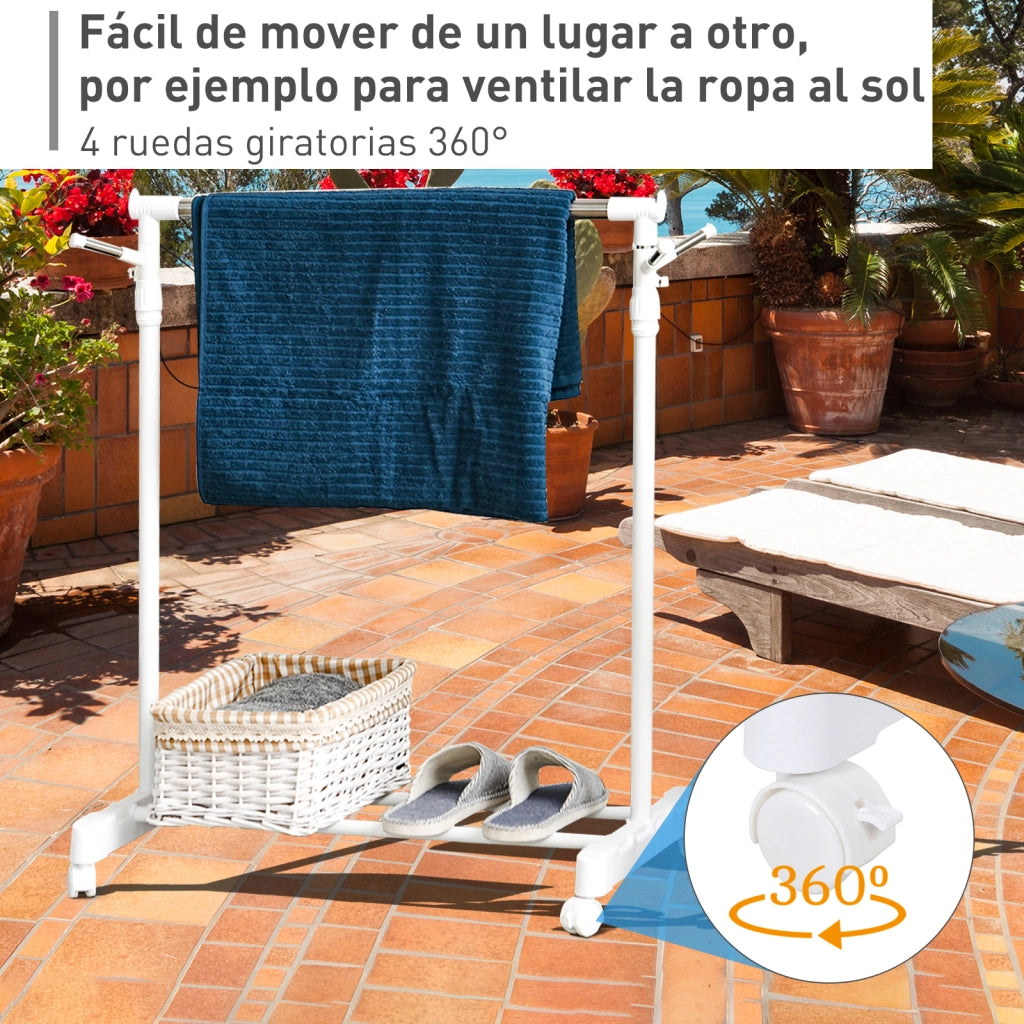 Armadio Portatile con Appendiabiti e Ripiani ¨C Minimal ¨C Bianco 68.5x42x87-145 cm