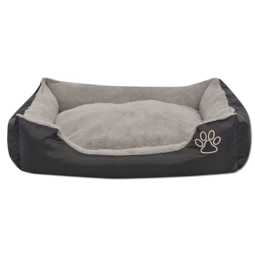 Cuccia per cani con cuscino imbottito 90 cm nero 02_0001574