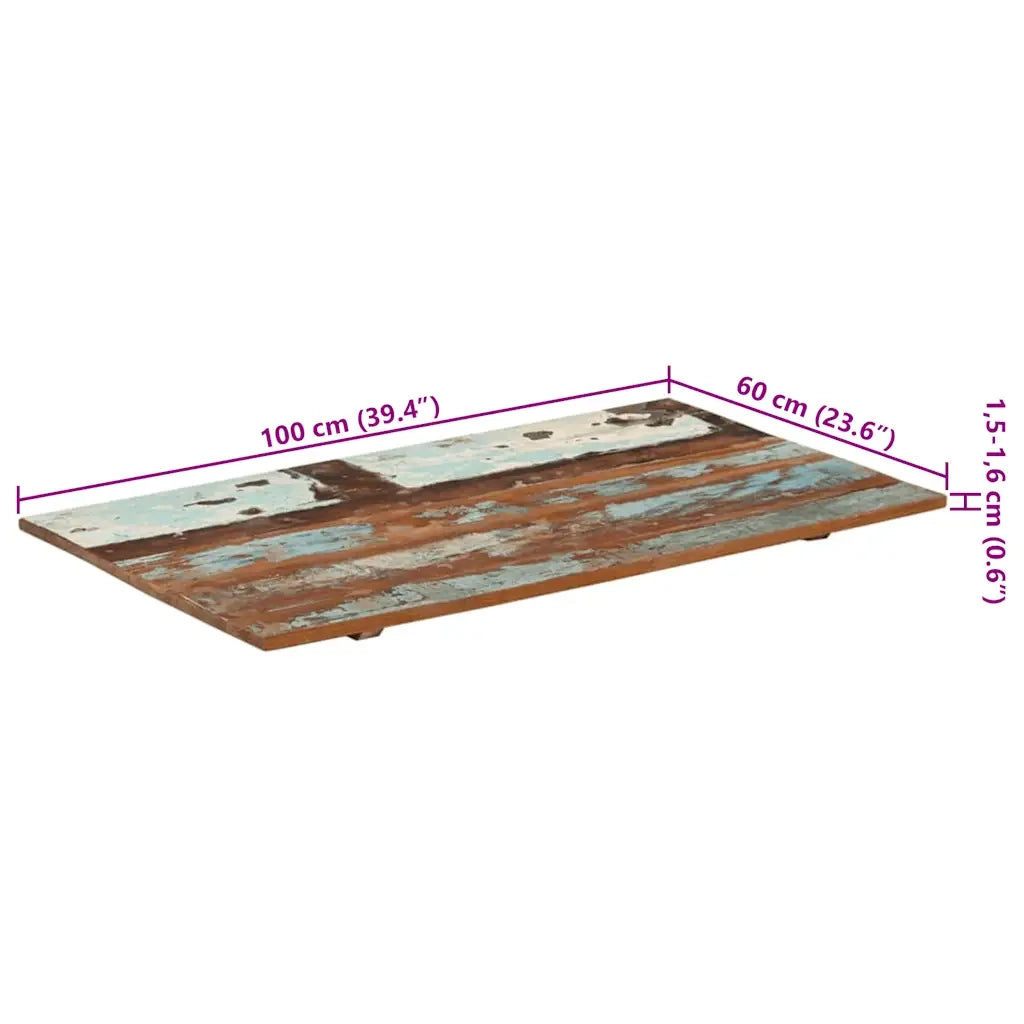 Piano Tavolo Rettangolare 60x100 cm 15-16 mm Legno di Recupero 286045