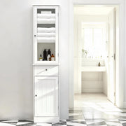 ARMADIO BAGNO ALTO 40x27x171,5 cm Bianco MDF e Acrilico