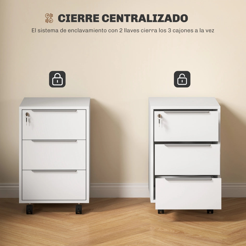 Scrivania con cassettiere ¨C zephmum ¨C 40x40x63,5 cm bianco