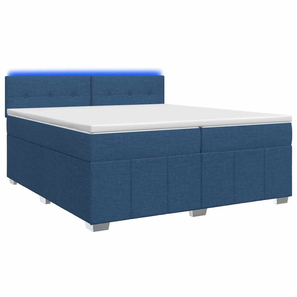 Letto box spring con materasso Blu 200 x 200 cm Tessuto 3452760