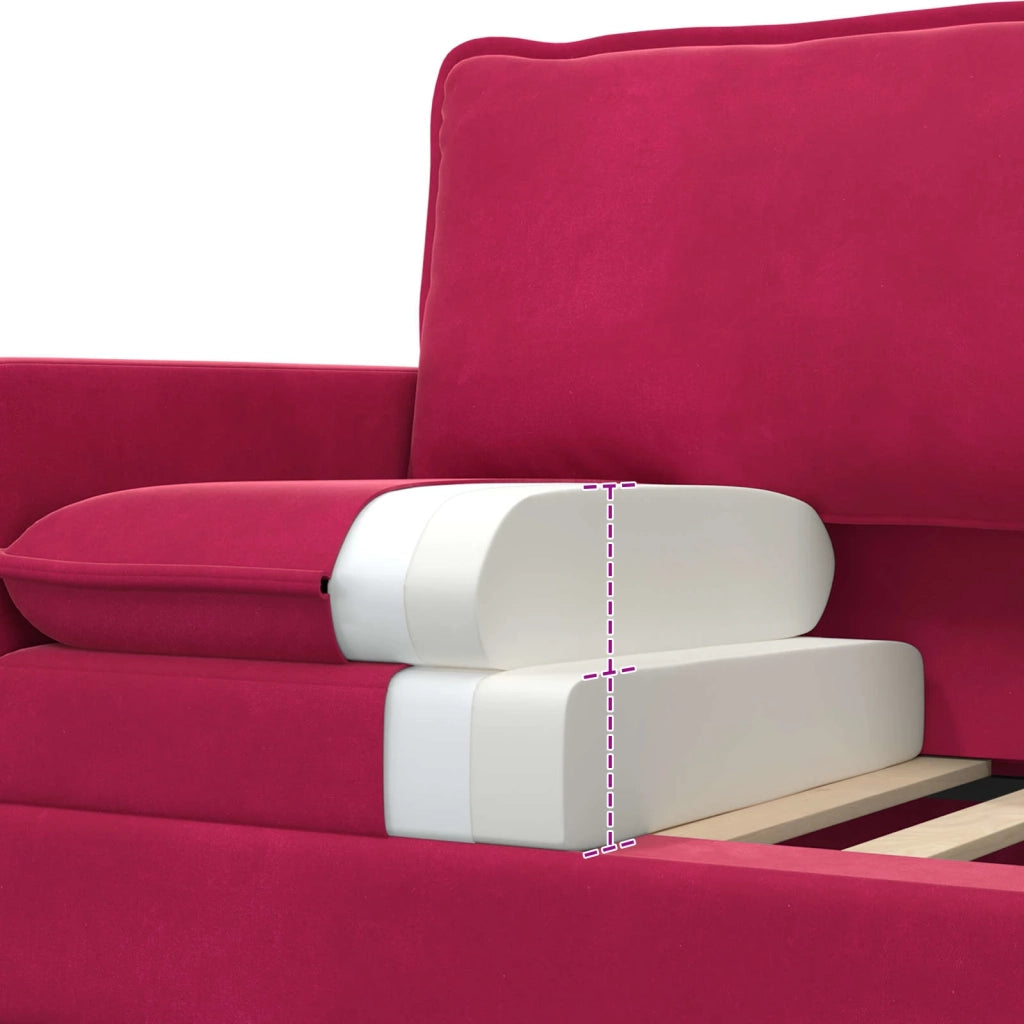 Set di divani 2 pcs Rosso Vino Velluto 3417149