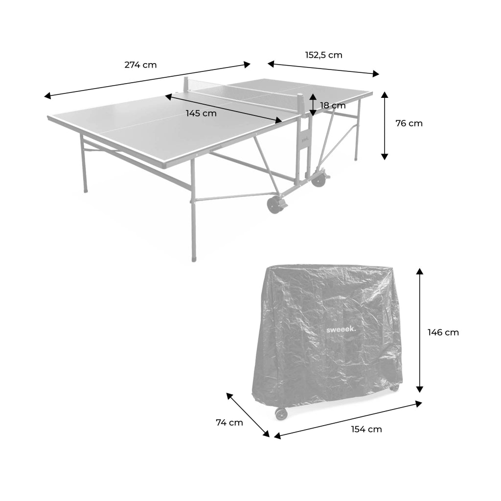 Tavolo da ping pong per interni 274cm con 2 racchette e 3 palline +