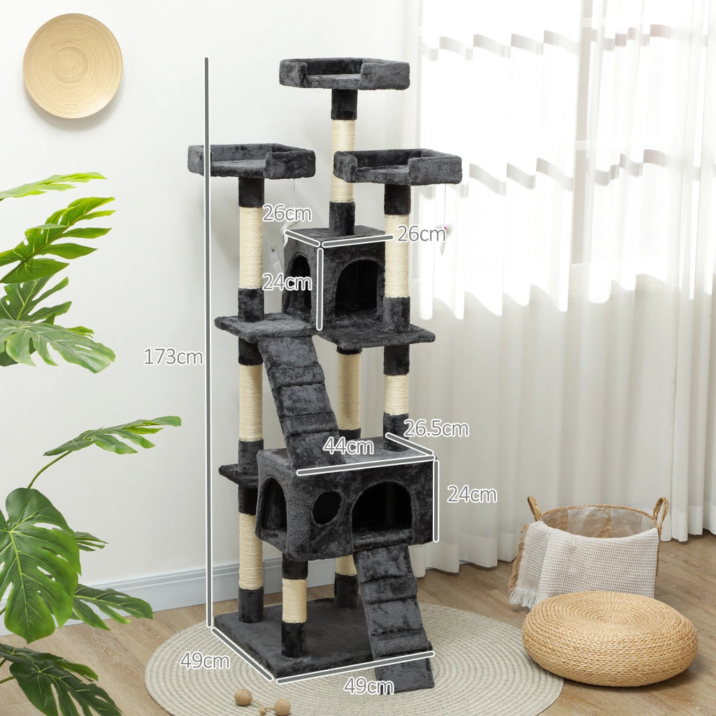 ALBERO RASCHIANTE XXL 49x49x173 cm Grigio in MDF
