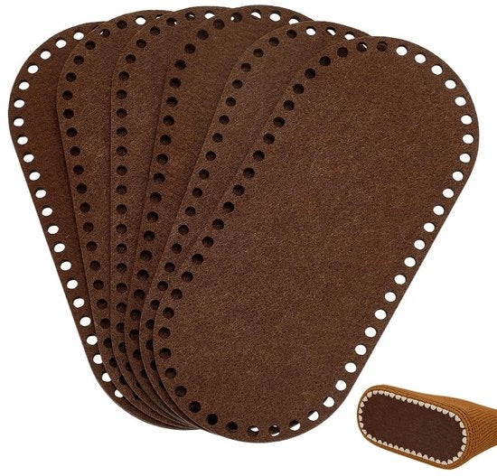 Borsa Portafoglio in Velluto Ovale - 6 Unità - Tas di Pelle Artigianale - Borsa da Cucito - Materiale di Velluto Sostenibile - Colore Vintage Elegante