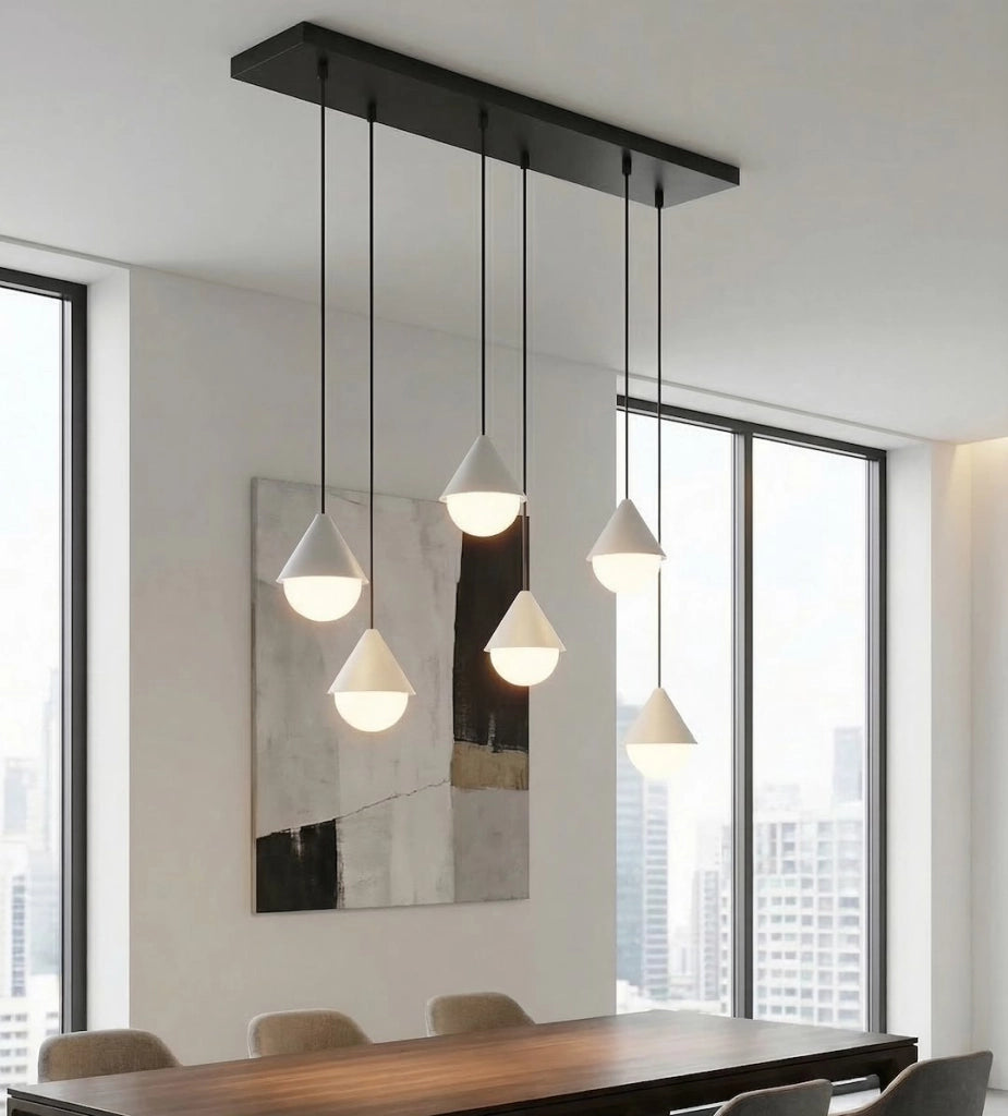 Lampada a sospensione GIRO 6xG9 bianco/nero Emibig